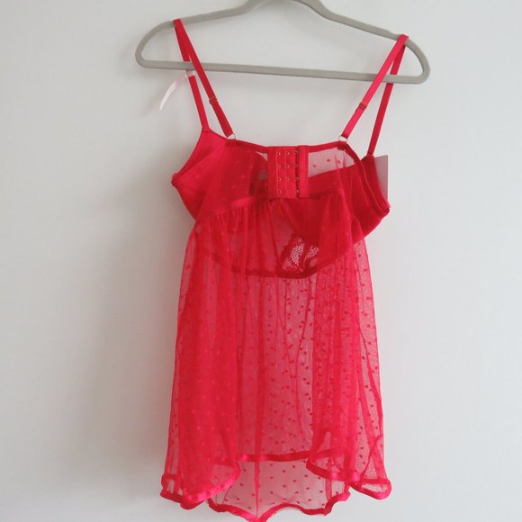 DAISY FUENTES Lace Babydoll Teddy Bra Mesh Negligee Pinup Sexy Y2K - Size M NWT - Picture 10 of 16